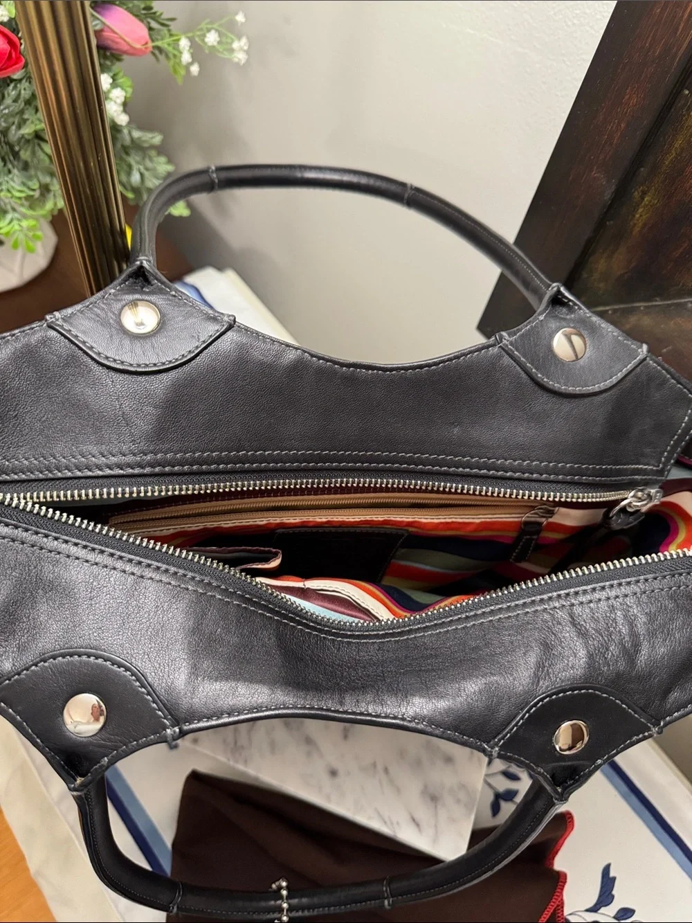 Coach Legacy Bleeker Black Leather Tote with Coach Tag